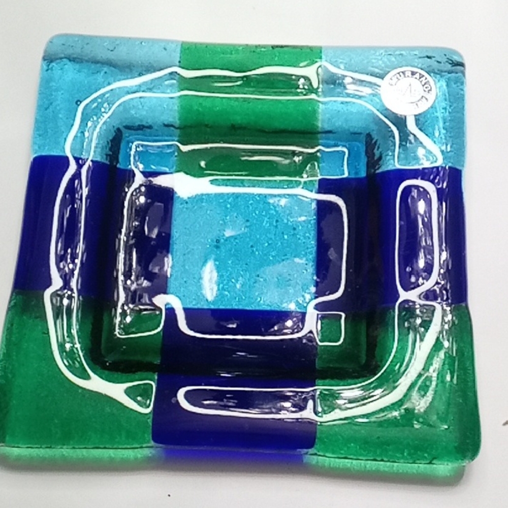 Colorful Glass Art Plate